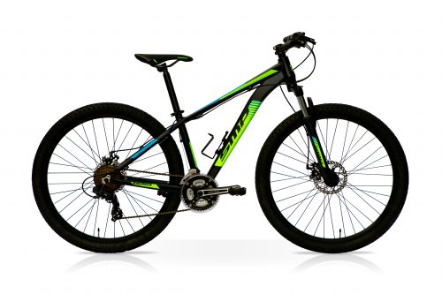 26 con ammortizzatori Shimano 21G Colore: Nero/Verde Bicicletta per Ragazzi KCP Mountainbike Fully MTB
